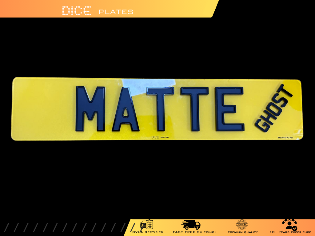 Matte Ghost Number Plate Pair