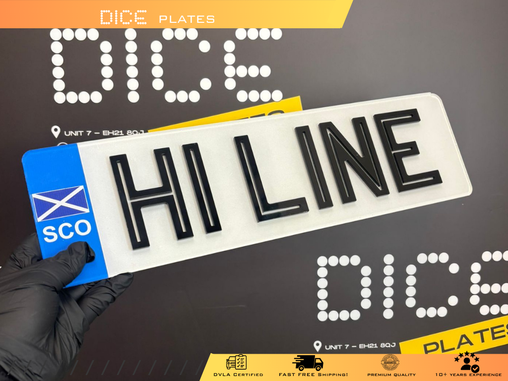 4D Acrylic Hi Line Number Plate Pair