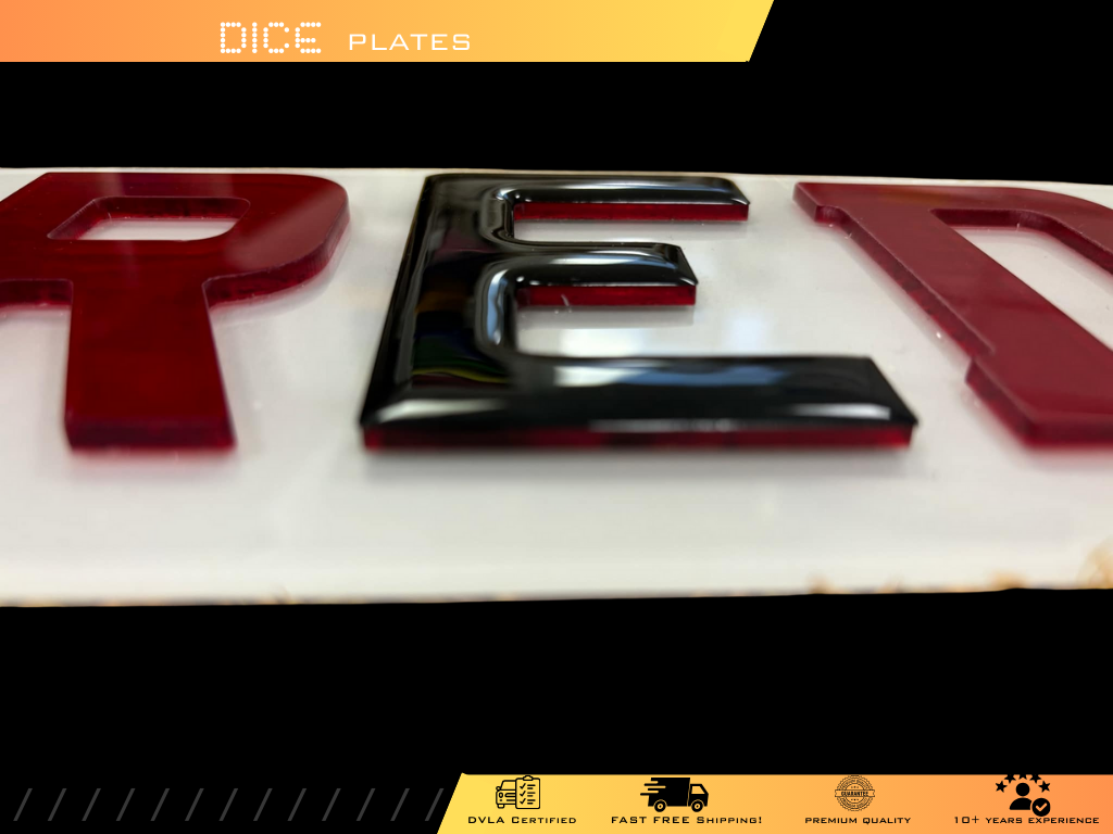 5D RUBY RED Base Colour Number Plate