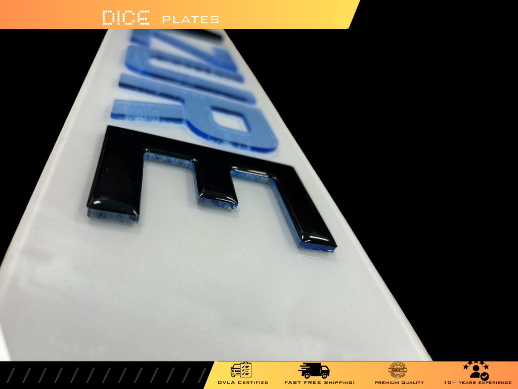 5D AZURE Base Colour Number Plate