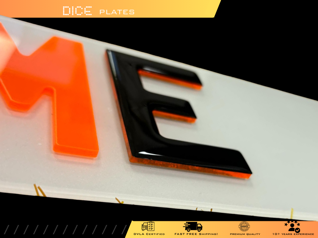 5D FLAME Base Colour Number Plate