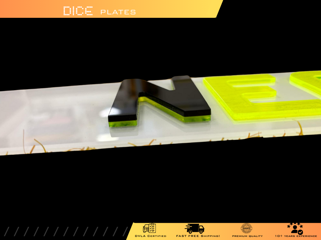 5D NEON GREEN Base Colour Number Plate