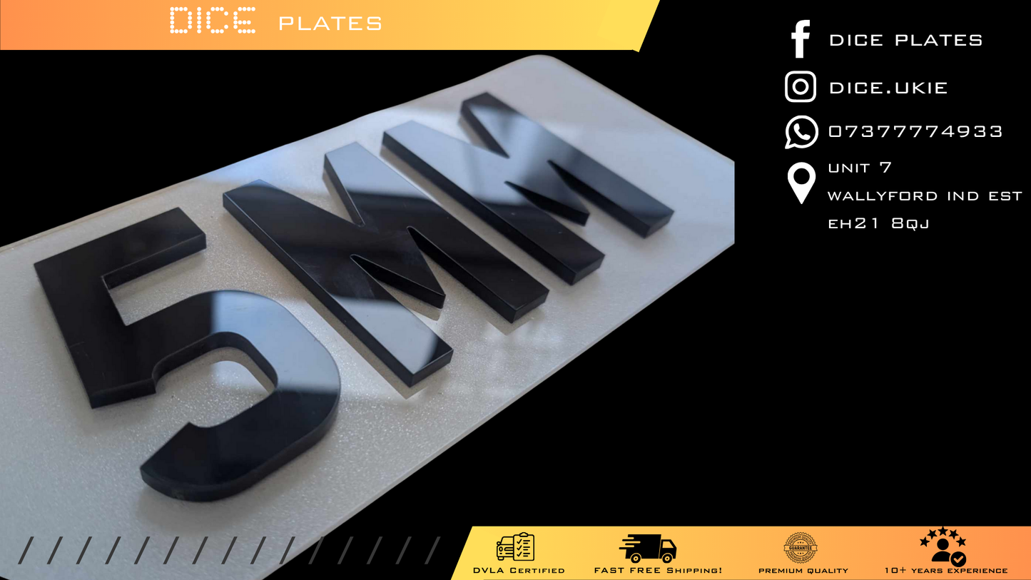 5mm Laser Acrylic Number Plate Pair (Charles Wright)