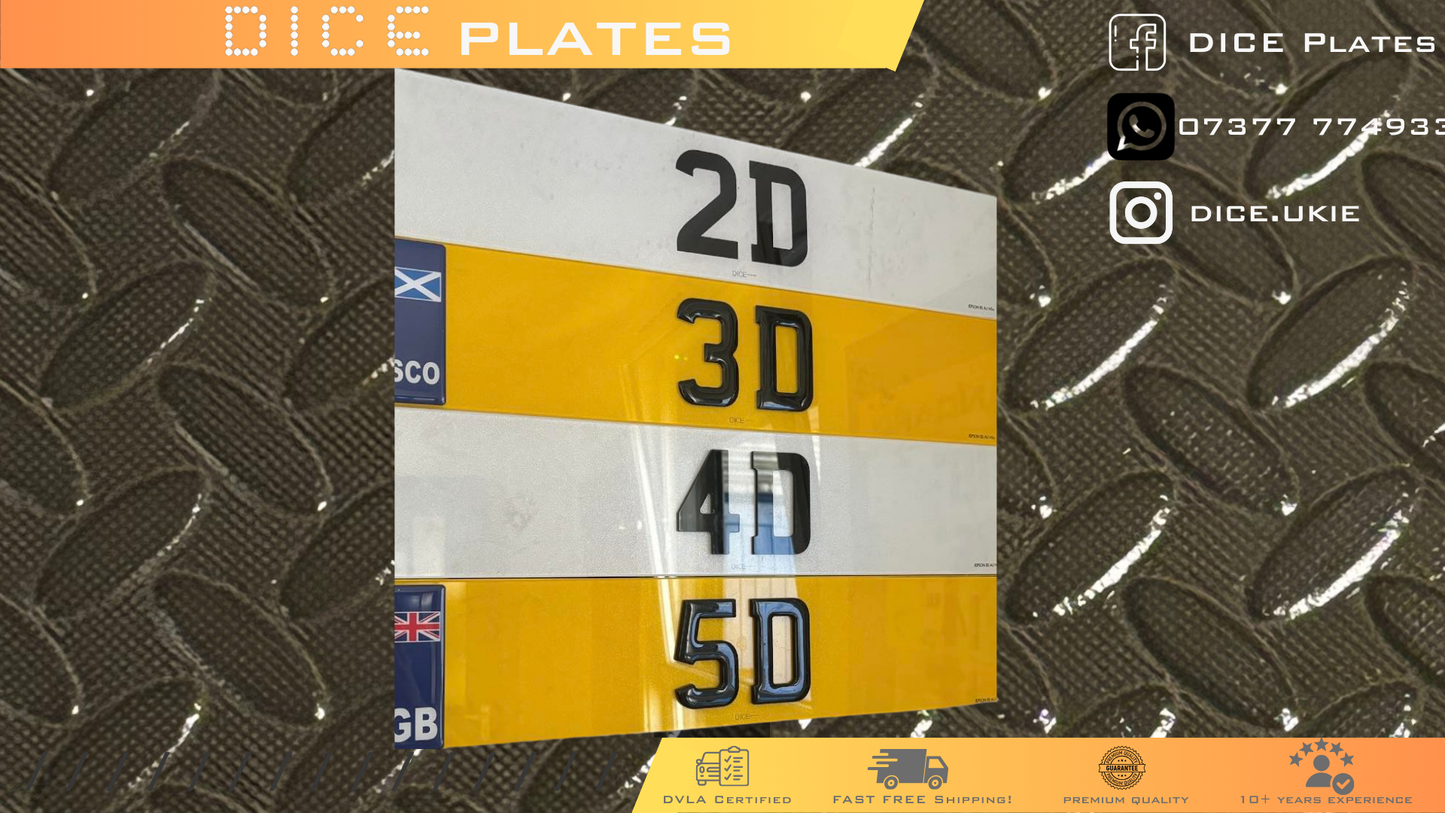 3D Gel UK (Charles Wright) Number Plates