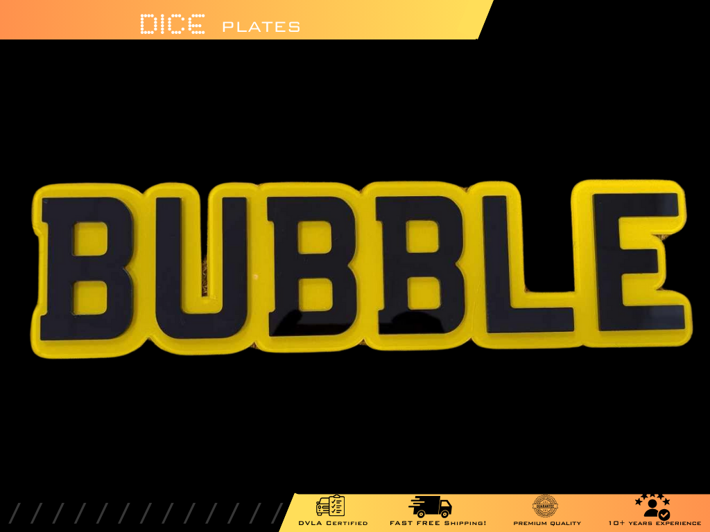 BUBBLE Number Plate Pair