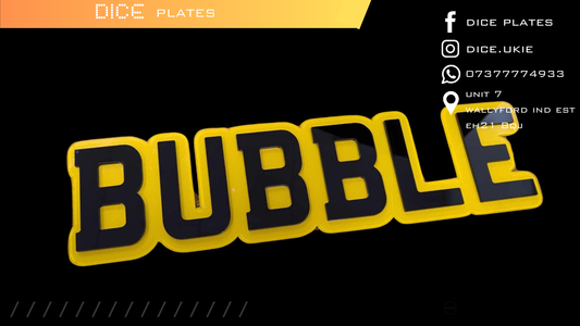 BUBBLE Number Plate Pair