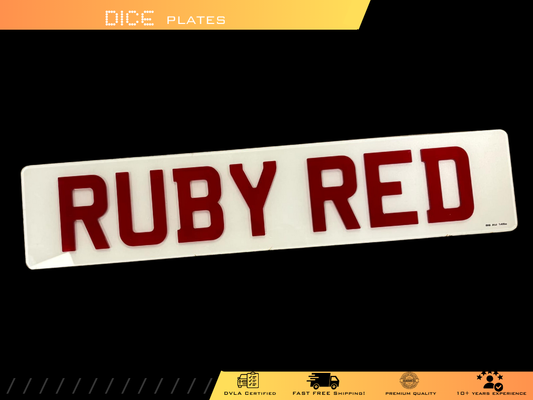 5D RUBY RED Base Colour Number Plate