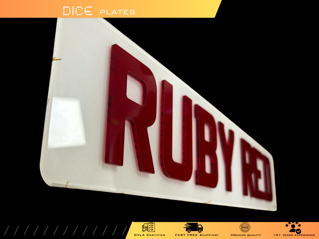 5D RUBY RED Base Colour Number Plate