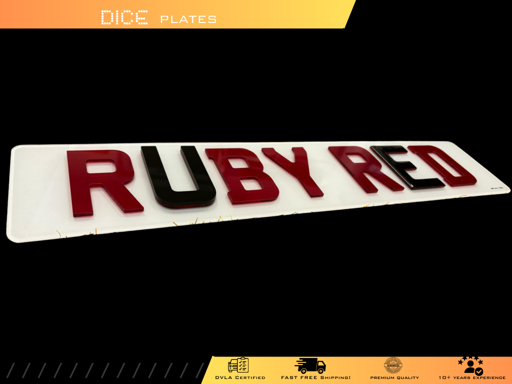 5D RUBY RED Base Colour Number Plate