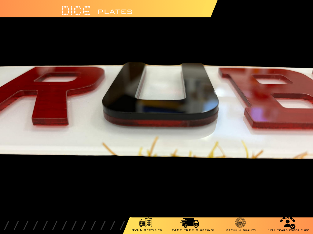 5D RUBY RED Base Colour Number Plate