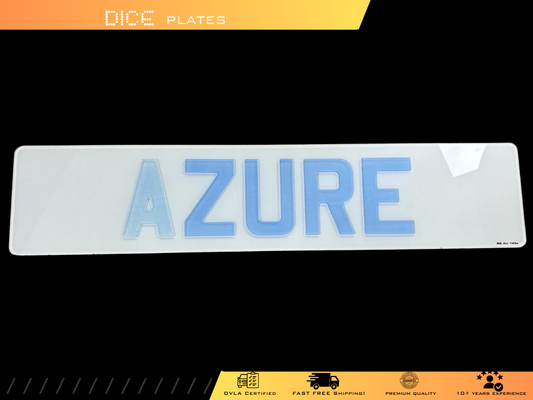 5D AZURE Base Colour Number Plate