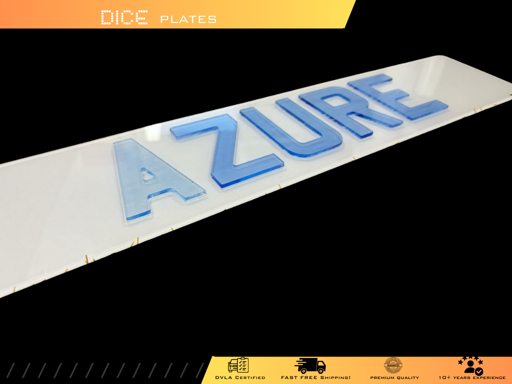 5D AZURE Base Colour Number Plate