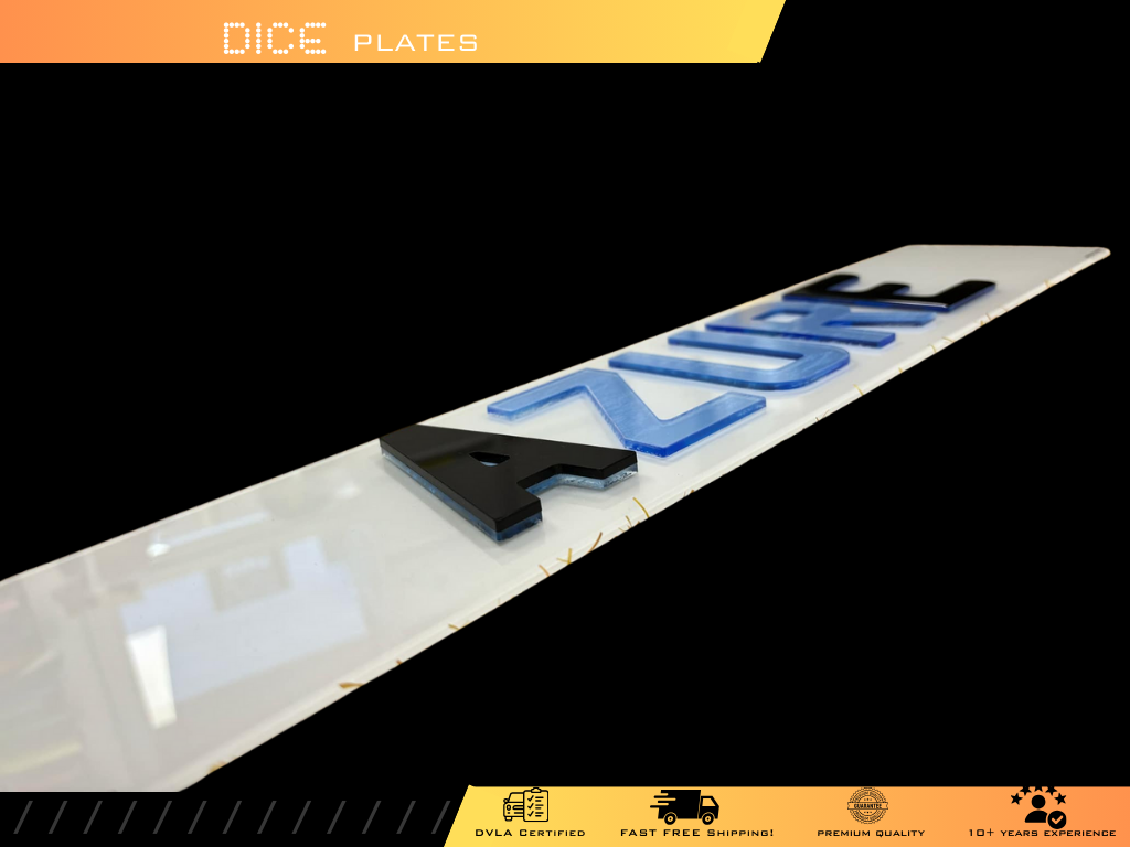 5D AZURE Base Colour Number Plate
