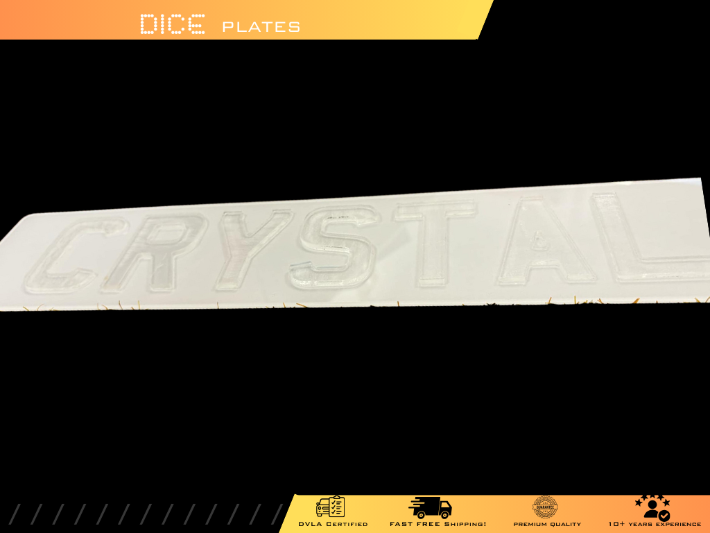 5D CRYSTAL CLEAR Base Colour Number Plate
