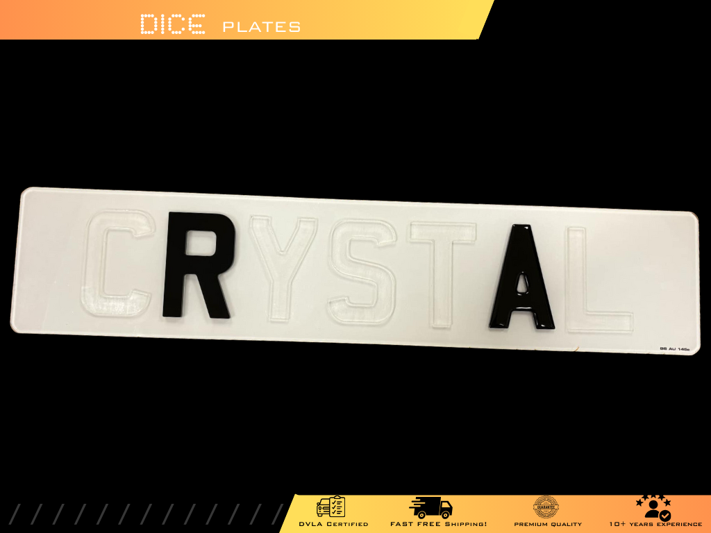 5D CRYSTAL CLEAR Base Colour Number Plate