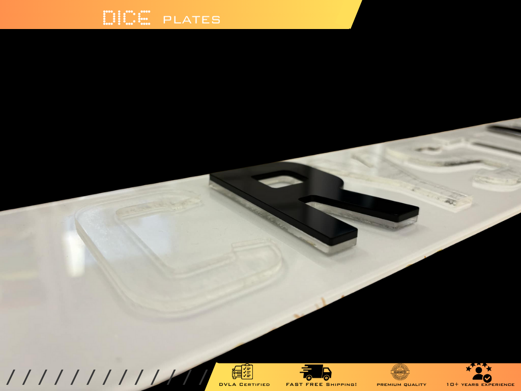 5D CRYSTAL CLEAR Base Colour Number Plate
