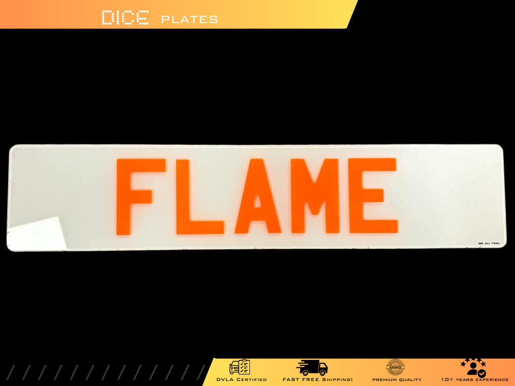 5D FLAME Base Colour Number Plate