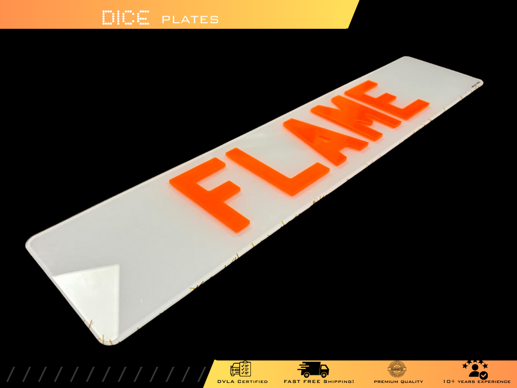 5D FLAME Base Colour Number Plate