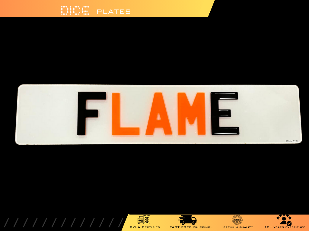 5D FLAME Base Colour Number Plate