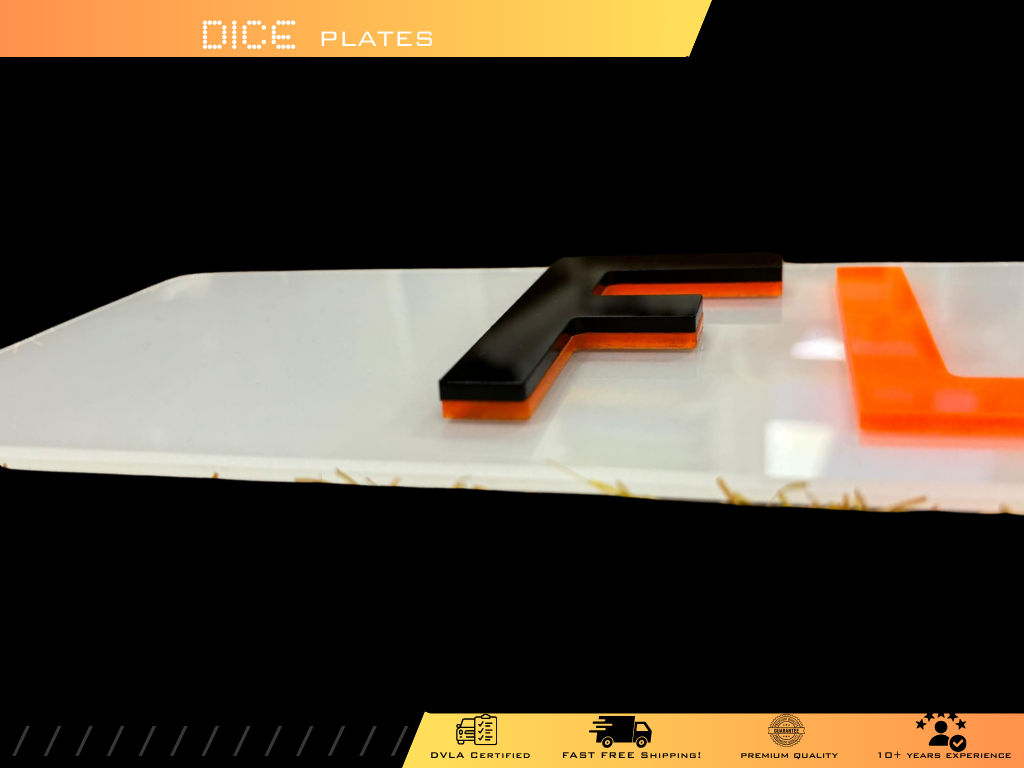 5D FLAME Base Colour Number Plate