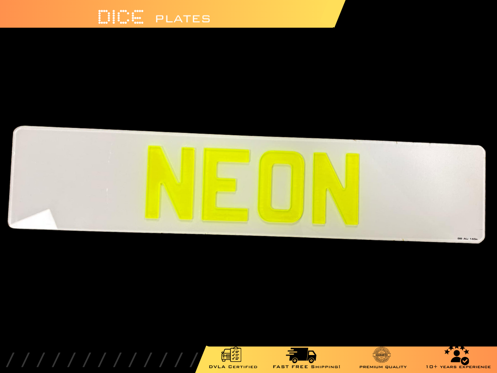 5D NEON GREEN Base Colour Number Plate