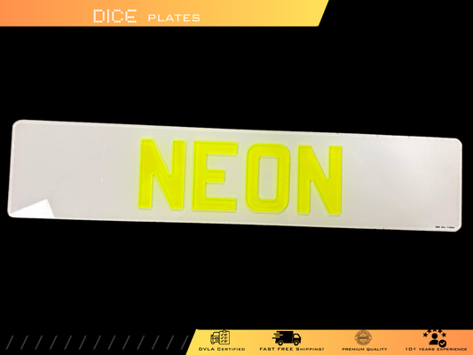 5D NEON GREEN Base Colour Number Plate