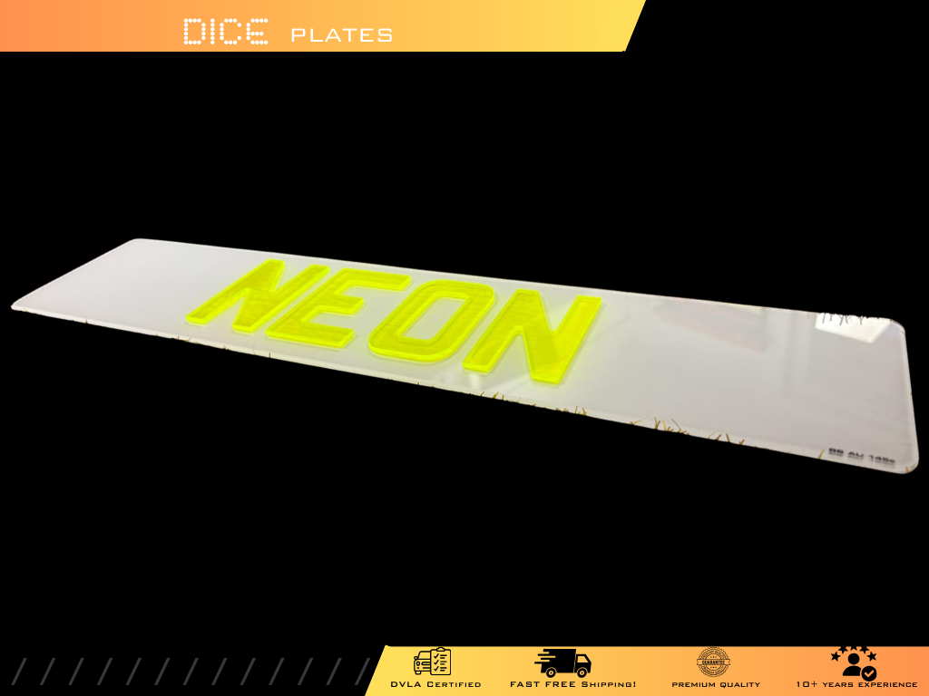 5D NEON GREEN Base Colour Number Plate