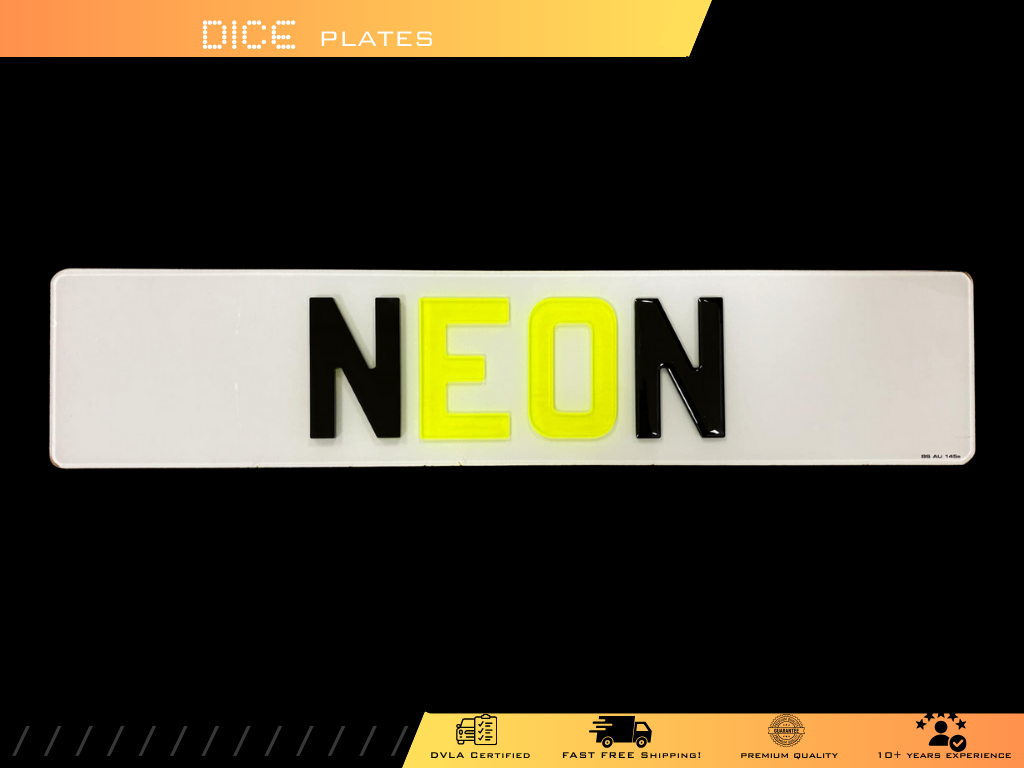 5D NEON GREEN Base Colour Number Plate
