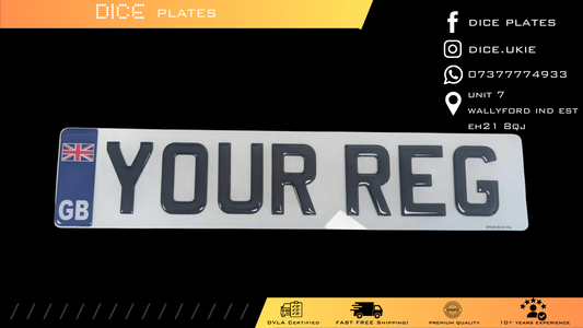 3D Gel Number Plates with Blue GB Euro Badge