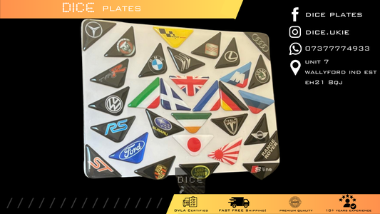 Number Plate Corner Badge - Show Use Only - Not Road Legal