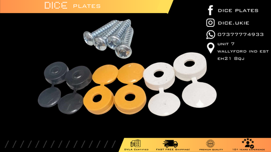 Coloured Caps & Screws - Number Plate Fitting