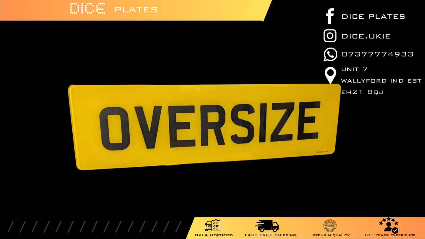ADD ON- Oversize Number Plate