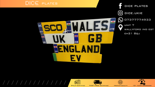 Gel Resin Number Plate Euro Badge Pair - Road Legal
