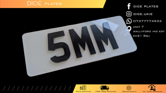 5mm Laser Acrylic Number Plate Pair (Charles Wright)